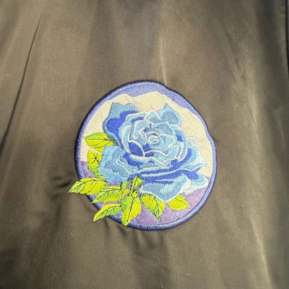 2 in 1 jacket blue rose statement 🤘🏼 bomber jacket - Picture 4 of 12